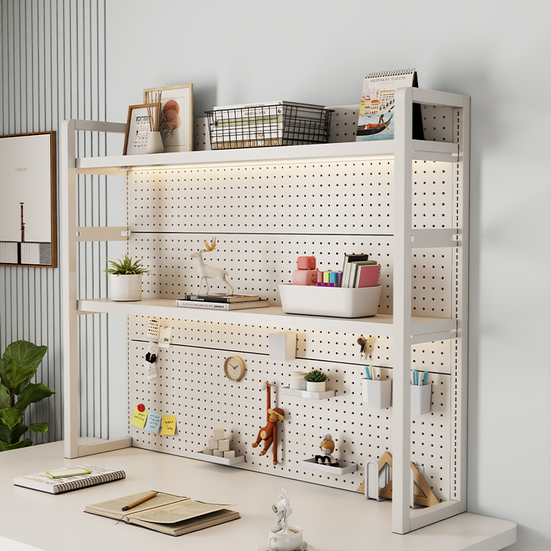 調節可能な金属ペグボードオーガナイザー多層デスク棚オフィス省 - Gaming Accessories Rack のレビューと価格