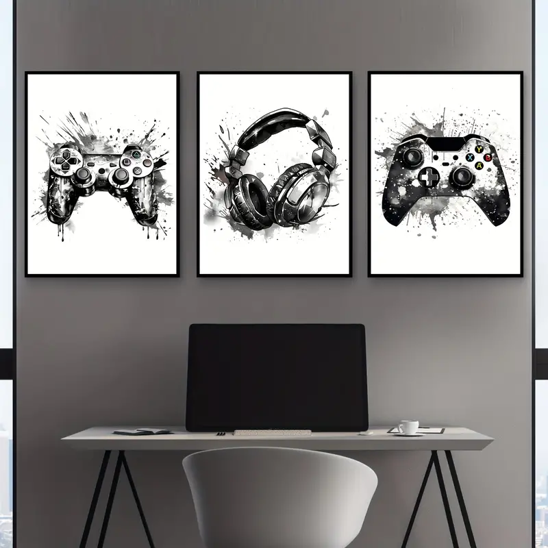 3枚組フレームレスキャンバス絵画 3枚セット ゲーミンググラ - Gaming Accessories For Room のレビューと価格