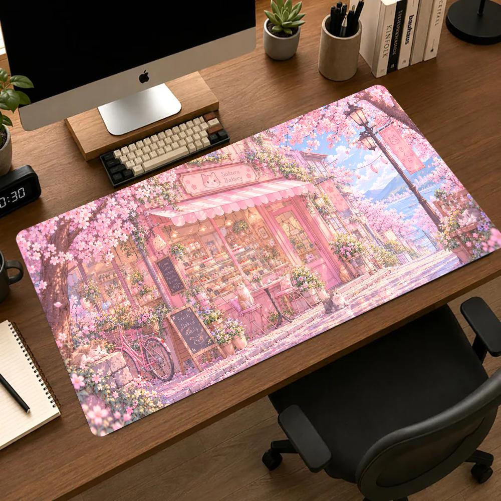 桜柄のデスクマット、テーブルマット、PCアクセサリー、正方形 - Gaming Accessories Shop のレビューと価格